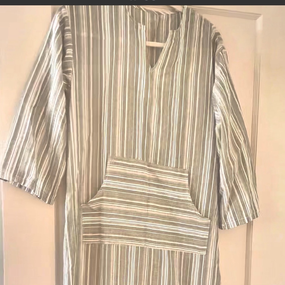 Striped Tunic with Front Pocket